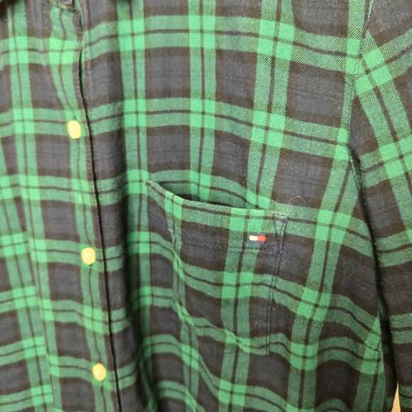 TOMMY HILFIGER Women's Blue & Green Plaid Longsleeve Button Down Shirt Size S/P - Picture 6 of 10